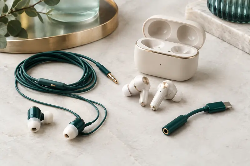 Écouteurs filaires, écouteurs sans fil et adaptateur audio pour smartphone