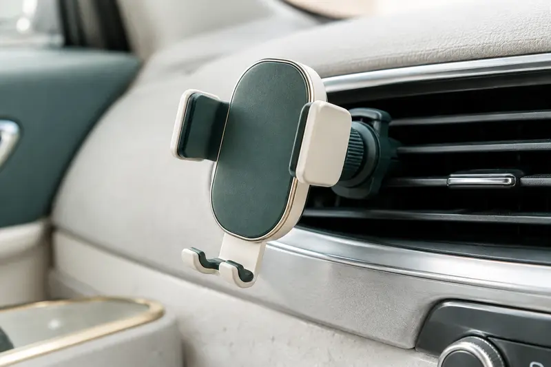 Support de smartphone fixé sur une grille d’aération de voiture neutre