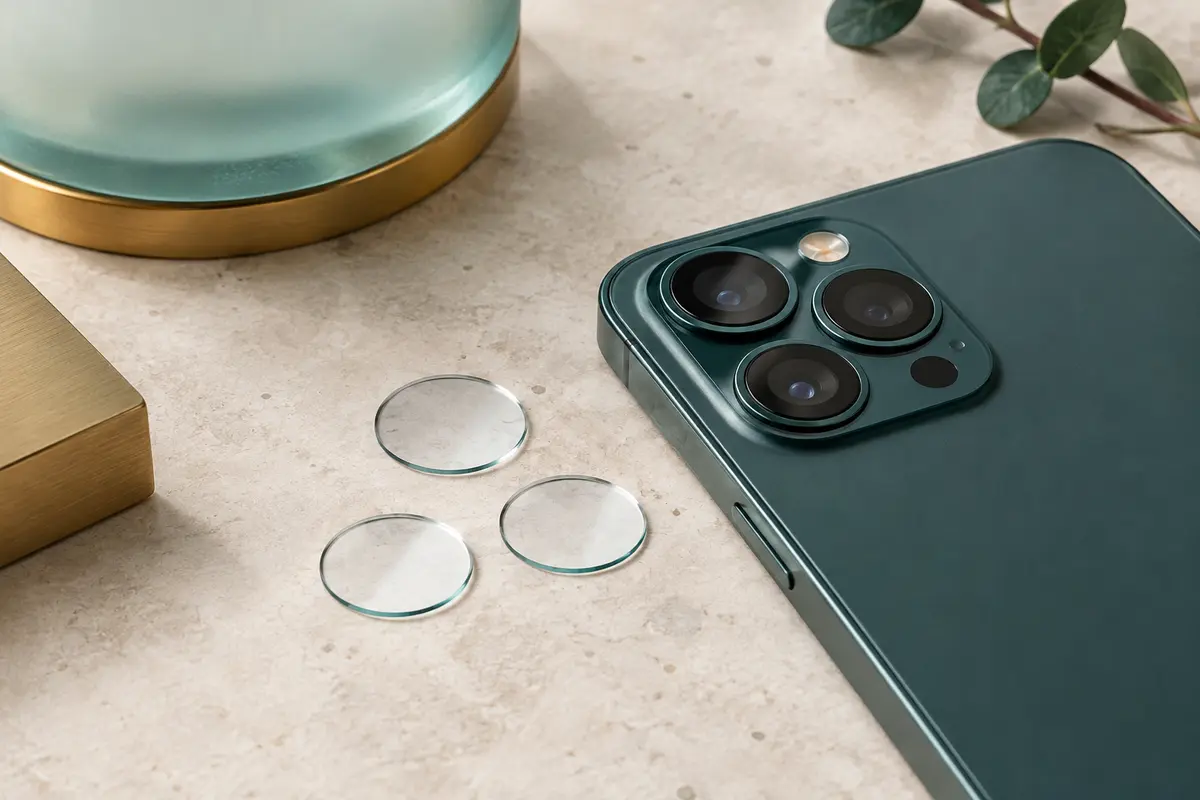Trois protections transparentes en verre trempé pour les objectifs arrière d’un smartphone